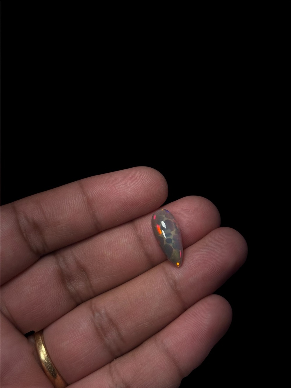 Natural Ethiopian Opal 4.75 Ct Pear Cabochon Loose Gemstone 19.15x8.20mm